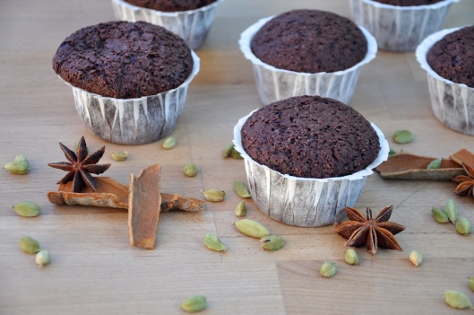 Schokoladen-Chai-Muffins {Muffins de chocolate y chai}